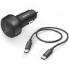 HAMA 201614 set: rýchla USB nabíjačka do vozidla USB-C PD QC 25 W + kábel USB C