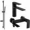 MEXEN/S - Zero SET umývadlová + vaňová batéria s príslušenstvom DS70, čierna 71103DS70-70