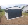 Plechová garáž ELEGANT 4×6 m | RAL 7016 + RAL 9010 | Sedlová strecha