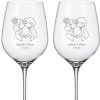 Dekorant Svadobné poháre na biele víno ZAMILOVANÍ NOVOMANŽELIA 480 ml 2KS