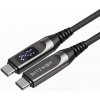 Kábel USB Type-C na Type-C – BlitzWolf® BW-TC25 – dĺžka 1,2 metra, LED displej, nabíjací výkon 240 W PD3.1