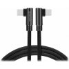 Swissten textilní datový kabel Arcade USB-C / USB-C 1,2 M /L konektory/ Černý 71528800