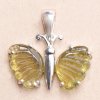 Nefertitis Turmalín motýľ prívesok striebro Ag 925 LOT74 NF52779 - 1,2 cm, 1,4 g