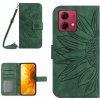 Peňaženkové kožené puzdro Sun Flower na Motorola Edge 40 Neo - Zelená