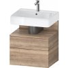 Duravit Qatego skrinka 59x47x59 cm závesná kúpeľňová skrinka pod umývadlo čierna-dub QA4393055550010