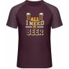 Mymate Predĺžené Tričko MY111 - All I Need is Beer - Burgundy / Heather Burgundy - S - Pánske