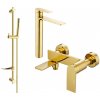 MEXEN/S - Zero SET umývadlová + vaňová batéria s príslušenstvom DF70, zlatá 7113DF70-50