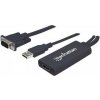 Kábel Manhattan HDMI - D-Sub (VGA) + USB-A 0.3m czarny (152426)
