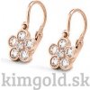 K122rB Detské náušnice z ružového zlata kvetinky