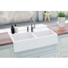 Chambord Thibert 895.2 biely (Modulový biely granitový dvojdrez. Viditeľná predná strana, rozšírená zadná strana drezu. S osadením na skrinku, min. šírka skrinky 90 cm.)
