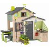Domček Priateľov s kvetináčom v natur farbách Friends House Evo Playhouse Life Smoby s meteorologickou sadou rozšíriteľný