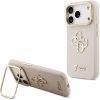 Guess PU Grained 4G Logo Stand Camera Frame Zadní Kryt pro iPhone 17 Pro Pink