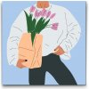 Vymalujsisam.sk Maľovanie podľa čísiel - Ilustrácia - Tulipány Veľkosť: 50x50cm, Rám: Okrúhly rám