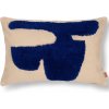 ferm LIVING Dekoračný vankúš LAY modrá bavlna / vlna 60x40