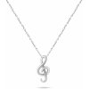 Brilio Silver Slušivý strieborný náhrdelník Husľový kľúč NCL67W (retiazka, prívesok)