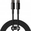 Baseus dátový kábel Tungsten Gold USB-C/USB-C 2m 100W čierny