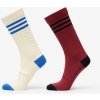 adidas 3 Stripes Textured Crew Socks 2-Pack Cream White/ Preloved Ruby XL XL