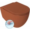 Isvea INFINITY závesná WC misa, Rimless, 36,5x53cm, terracotta 10NF02004-2U