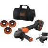 Black+Decker BCG6L8F1S - AKU brúska uhlová, 18V, bezuhlíková, 115mm, 1× AKU 4,0Ah, nabíjačka