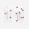 Goldea prestieranie na stôl 100% bavlnené plátno - červené srdiečka na bielom - sada 2ks 30 x 40 cm