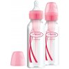 Dr.Brown´s Fľaša antikolik Options + úzka 2 x 250 ml plast ružová