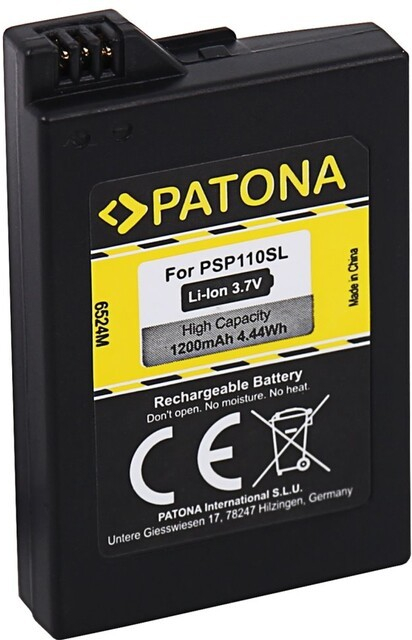 Patona baterie pro herní konzoli Sony PSP 2000/PSP 3000 Portable 1200mAh Li-lon 3,7V