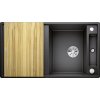 Blanco AXIA III 5 S antracit s excentrom + drevená krájacia doska 523205