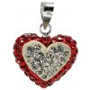 Šperky Nina - Strieborný prívesok Swarovski komponent 925/1000 - pri ag kam H 197 (Strieborný prívesok Swarovski komponent 925/1000 ( srdiečko červeno - bílé 098009))