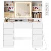 SONGMICS Toaletní stolek s LED osvětlením a nabíjecí stanicí Vasagle Mika 110 cm bílý