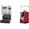 Gaggia New Classic E24 BC, stainless steel + Eureka Mignon Bravo, CR ferrari red