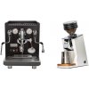 ECM Synchronika, black, dark walnut + Eureka Mignon Zero 65 Speedy, CR white