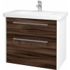 Dreja Kúpeľňová skrinka ENZO SZZ2 80 - L01 Biela vysoký lesk / D06 Orech