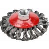 Extol Kartáč miskový M14 vrkočový, oceľový drôt 0,5mm, 100mm