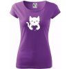 Mačka drží srdce - Dámske tričko Pure - S ( Fialová )