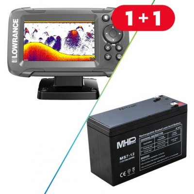 Lowrance Echolot HOOK² 12 se Sondou Tripleshot + baterie a