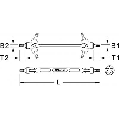 KS Tools dvojitá otočná hlava kľúča 517.0317