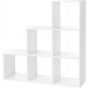VASAGLE Knižnica stupňovitá polica so 6 priehradkami 97,5 x 97,5 x 29 cm bi