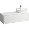 Laufen Skrinka pod umývadlo New Classic s 1 zásuvkou a výrezom vpravo, biela lesklá H4060860856311