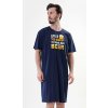 Vienetta MAN pánska nočná košeľa s krátkym rukávom Life is beer tmavě modrá