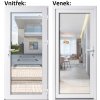 Lacné vchodové dvere plastové Soft WDS 3/3 sklo Číre biele 88x198 cm, pravé