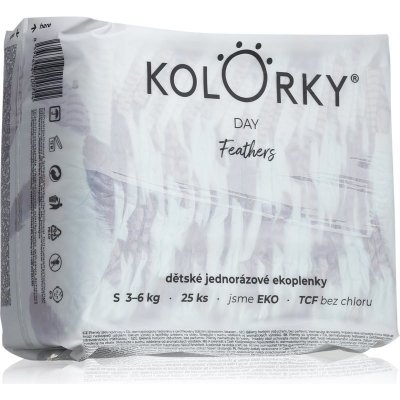Kolorky Day Feathers EKO S 3-6 Kg 25 ks