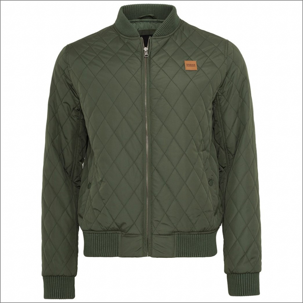 Urban Classics Diamond Quilt Nylon jacket olive