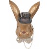 Clayre & Eef Nástenná dekorácia hnedá zajačia hlava s klobúkom - 17*11*25 cm - Clayre & Eef