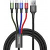 BASEUS Fast 4v1 kábel pre Lightning, Type-C (2×), Micro USB 3,5 A / 1,2 m CA1T4-B01, čierna