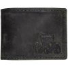 HL Luxusná kožená peňaženka s traktorom čierna
