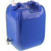 Kanister na vodu 20 l s kovovým kohútikom a zásobníkom na mydlo, modrý