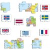 Larsen Vzdělávací puzzle Evropa Mapa a vlajky 70 dílků