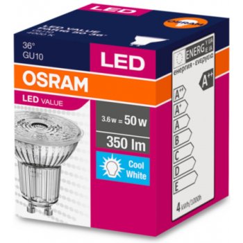 Bulb GU10 LED VALUE PAR16 50 - 4,3W - 36° - 4000K