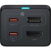 Baseus Fast Charger GaN5 Pro HUB HDMI 2 x USB-C / USB-A / HDMI 4K 30Hz 1,5 m čierny + USB-C kábel - USB-C 100W 40Gb/s (USB4) 1 m (CCGP110201)