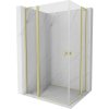 MEXEN/S - Mist L Duo sprchovací kút dvere krídlové 115 x 90, transparent, zlato kartáčovaná 8A4L-115-090-55-00